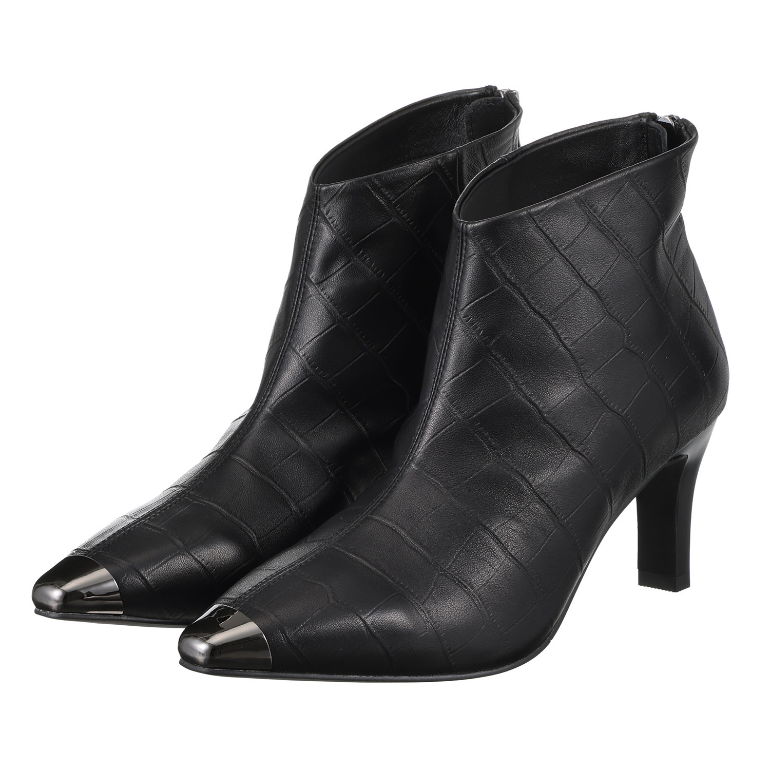 ニカル トゥキャップ ベルトデザイン ヒールショートブーツ