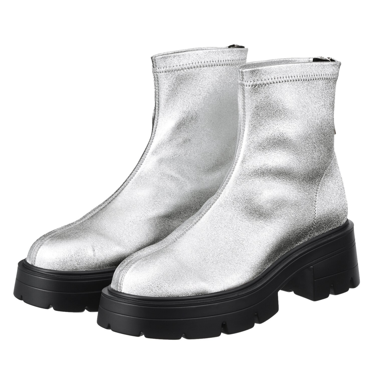 ニカル バックファスナー 厚底ブーツ