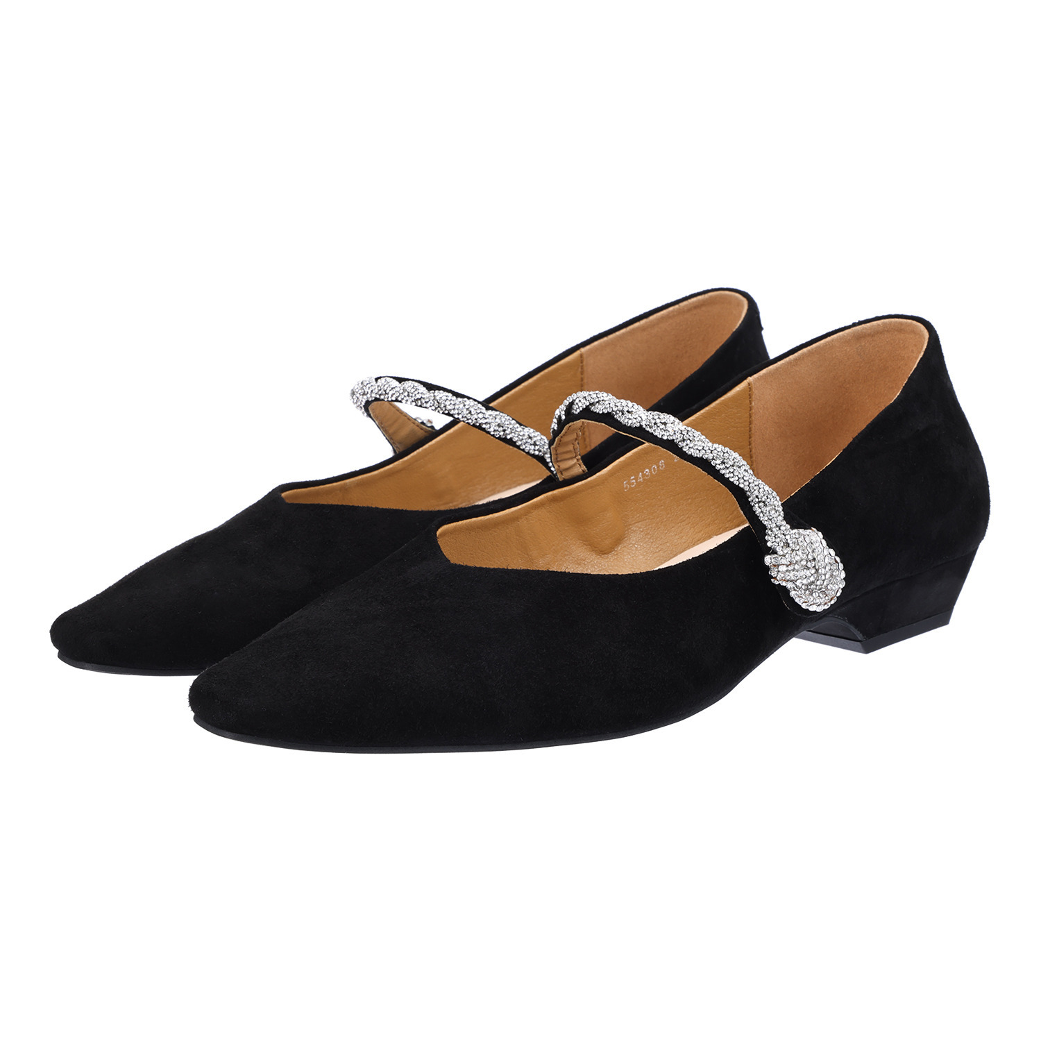 ニカル ラインストーン ストラップパンプス