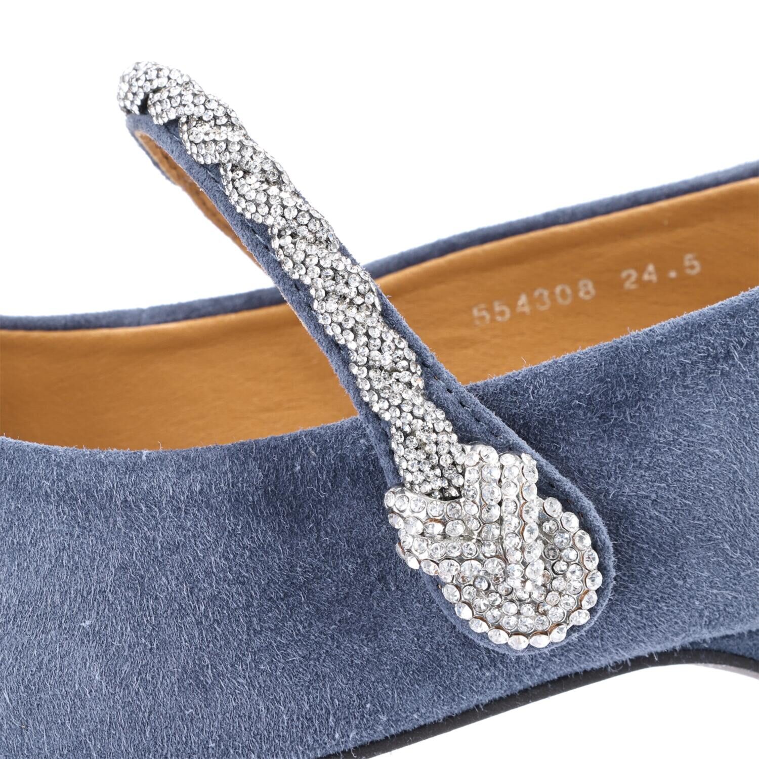 ニカル ラインストーン ストラップパンプス