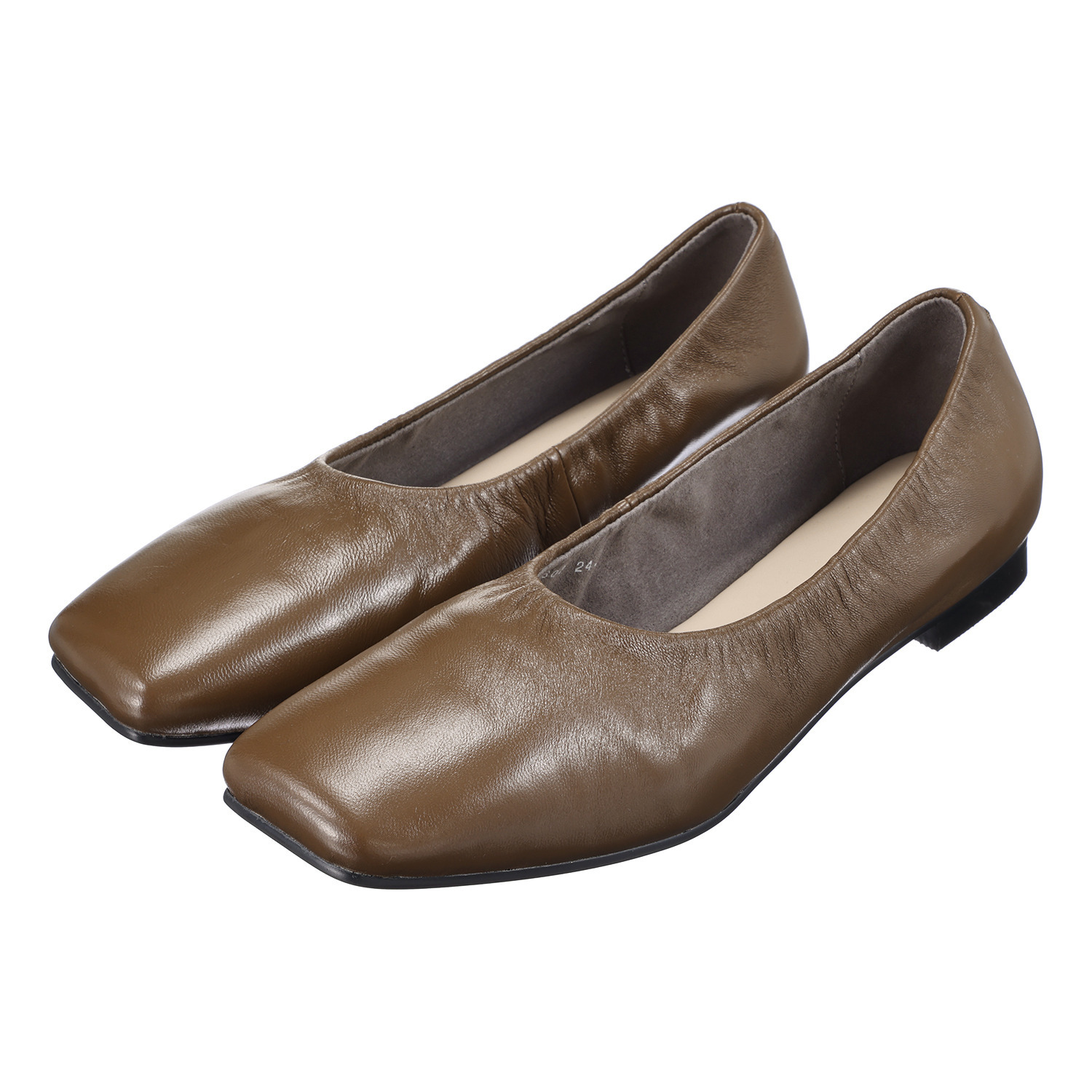 ニカル スクエアトゥ シャーリング フラットパンプス