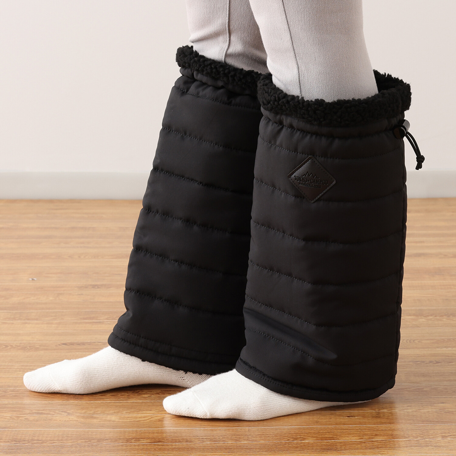 トーキョーキャンプゴー 寒い冬の必需品 洗える　軽量 ボアレッグウォーマー