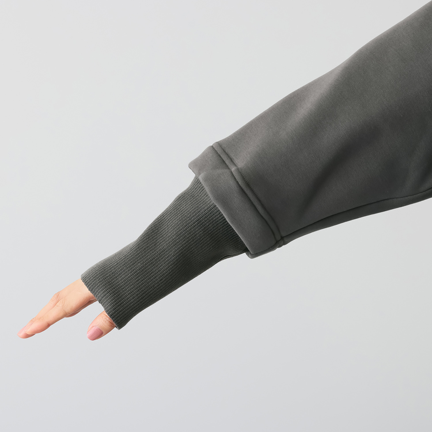 イシカワラボ★ヒトミ 裏ミンク調起毛 ソフトダンボール フーディーロングコート