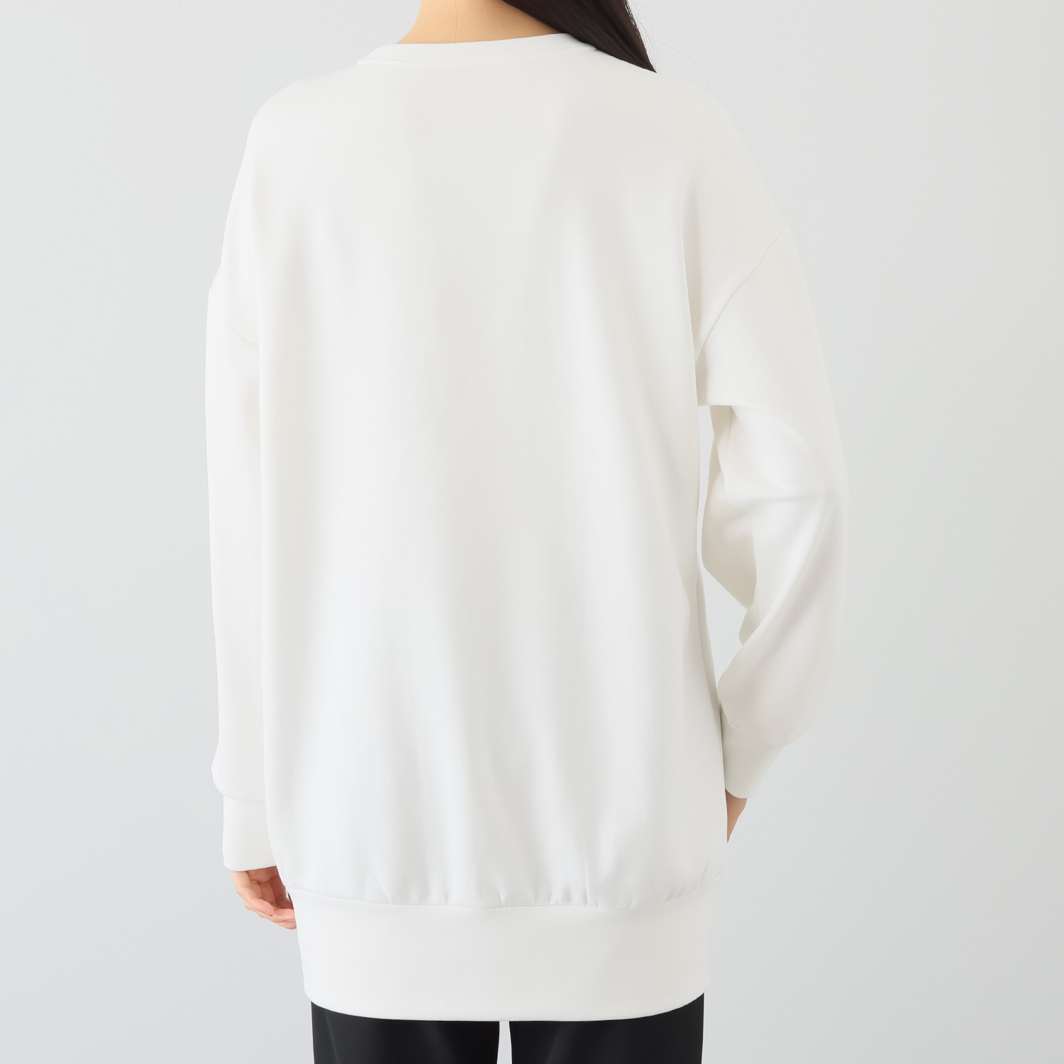 イシカワラボ★ヒトミ 裏起毛ソフトジャージー 箔プリントデザイン チュニックプルオーバー