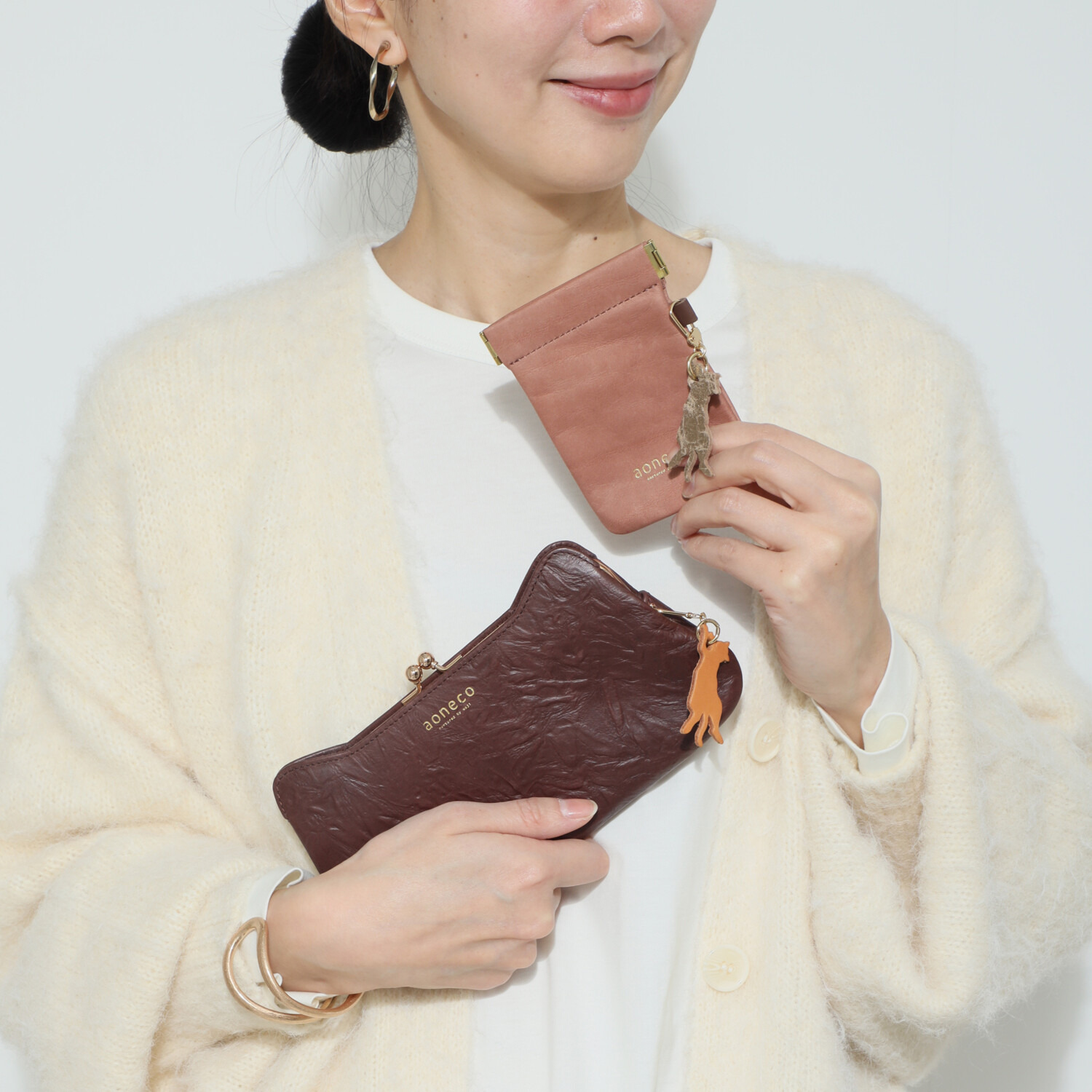 アオネコ 一足早いにゃんにゃん猫袋 ロングウォレットセット ＜保護ネコ寄付チケット 　１３００円分付＞