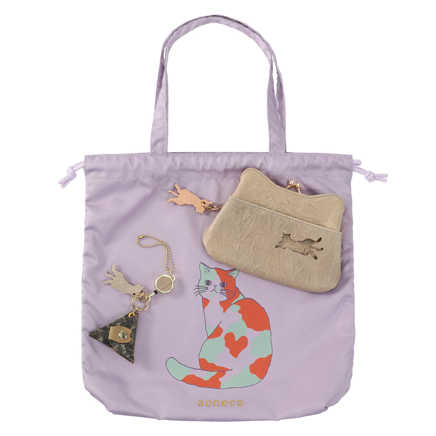 アオネコ 一足早いにゃんにゃん猫袋 ミニウォレットセット ＜保護ネコ寄付チケット 　９００円分付＞