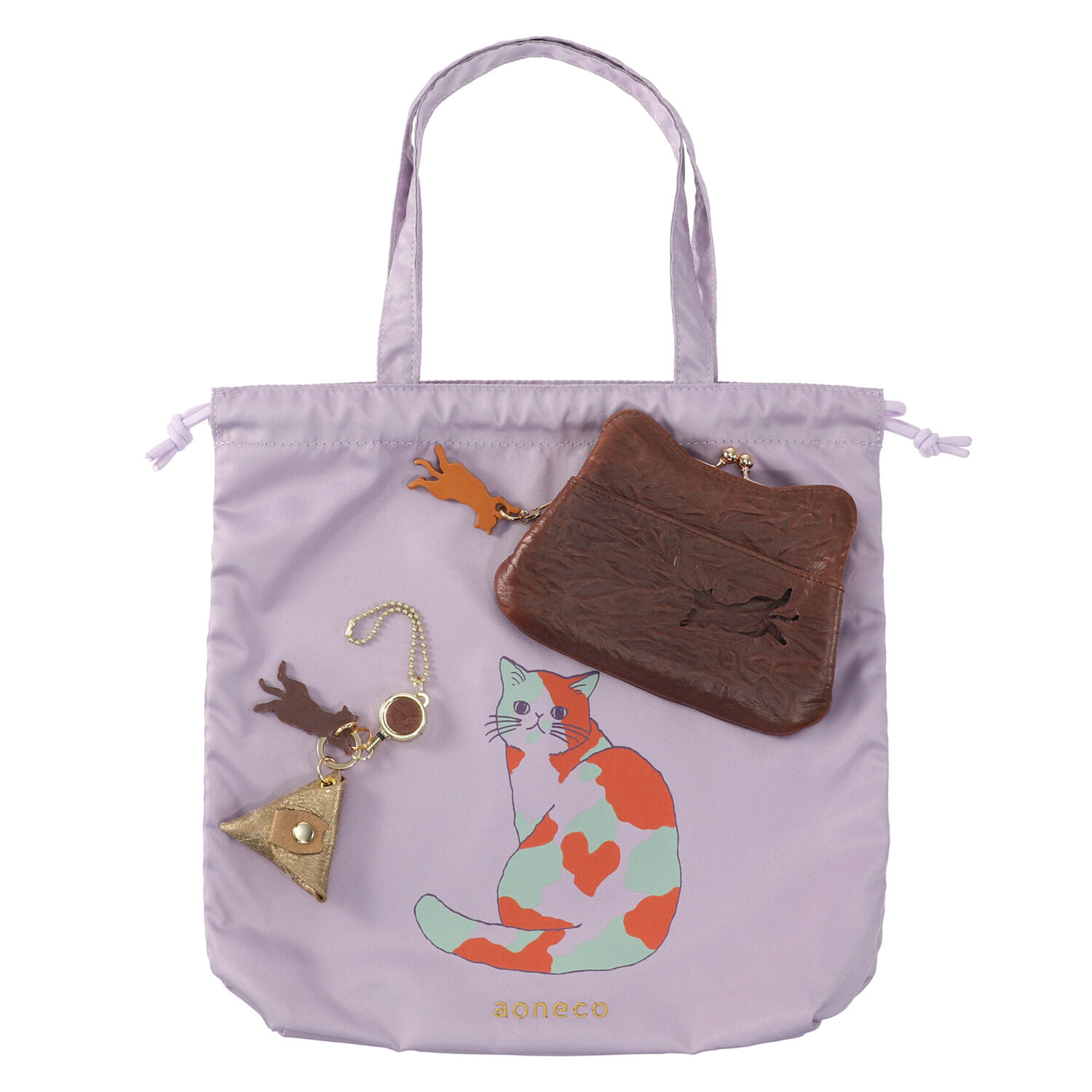 アオネコ 一足早いにゃんにゃん猫袋 ミニウォレットセット ＜保護ネコ寄付チケット 　９００円分付＞