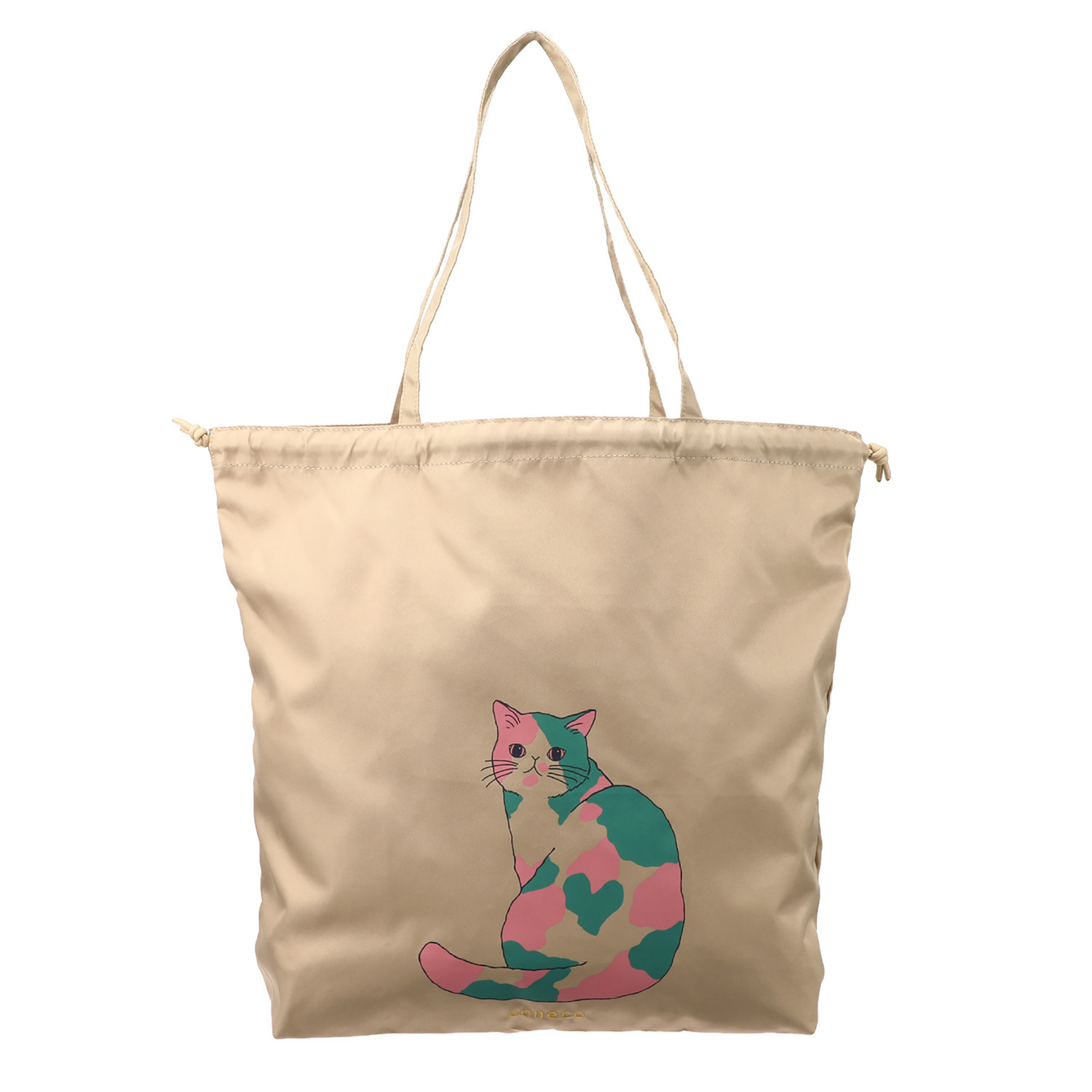 アオネコ 一足早いにゃんにゃん猫袋 ポシェットセット ＜保護ネコ寄付チケット 　２０００円分付＞