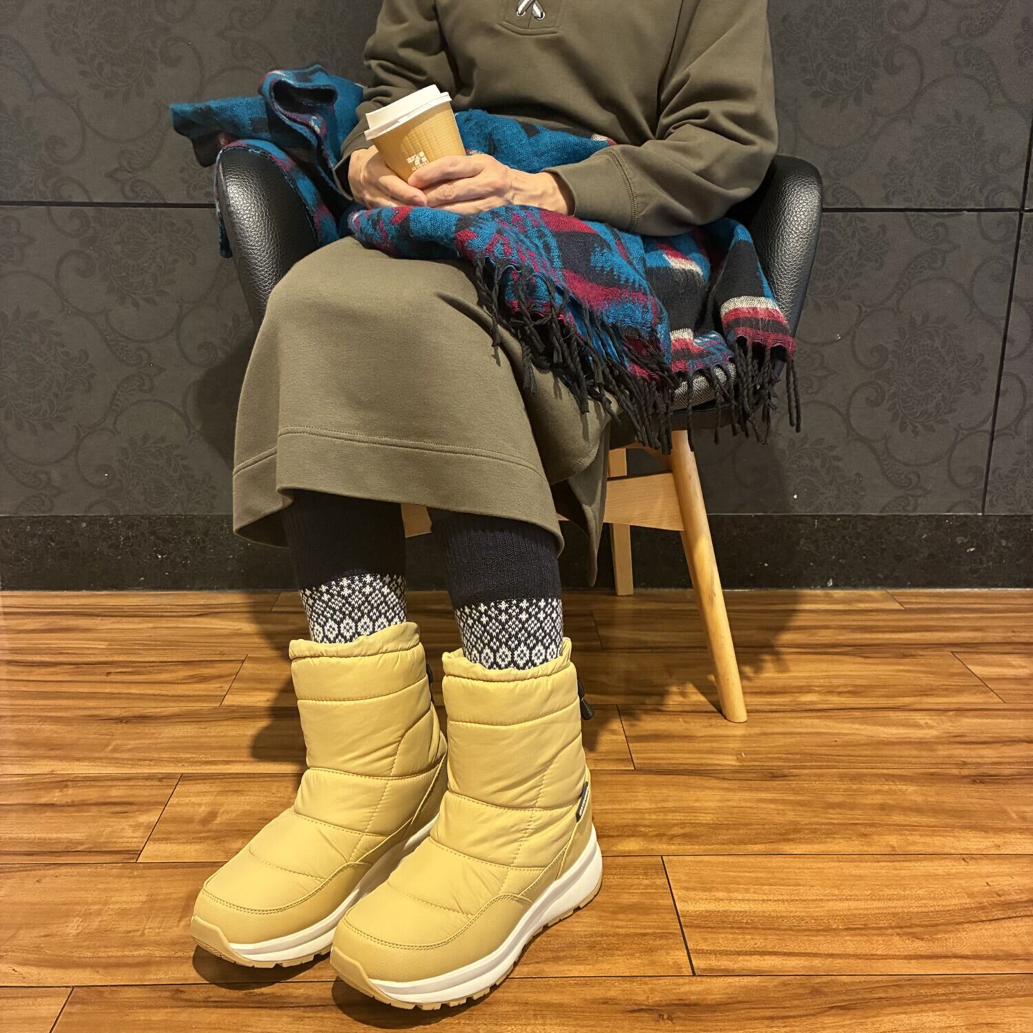 アウトドアプロダクツ あったか＆楽々ウォーク 防水厚底ウィンターブーツ 