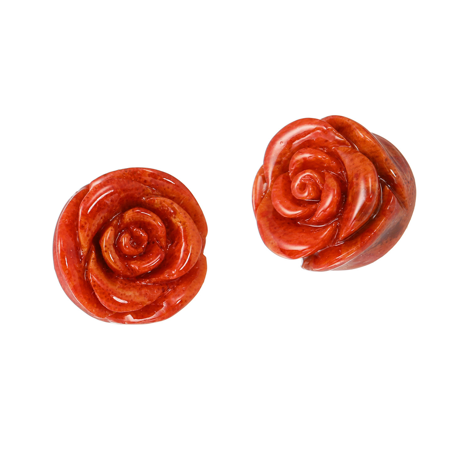 バイ　ネイチャー イソバナサンゴ ローズデザイン イヤリング／ピアス