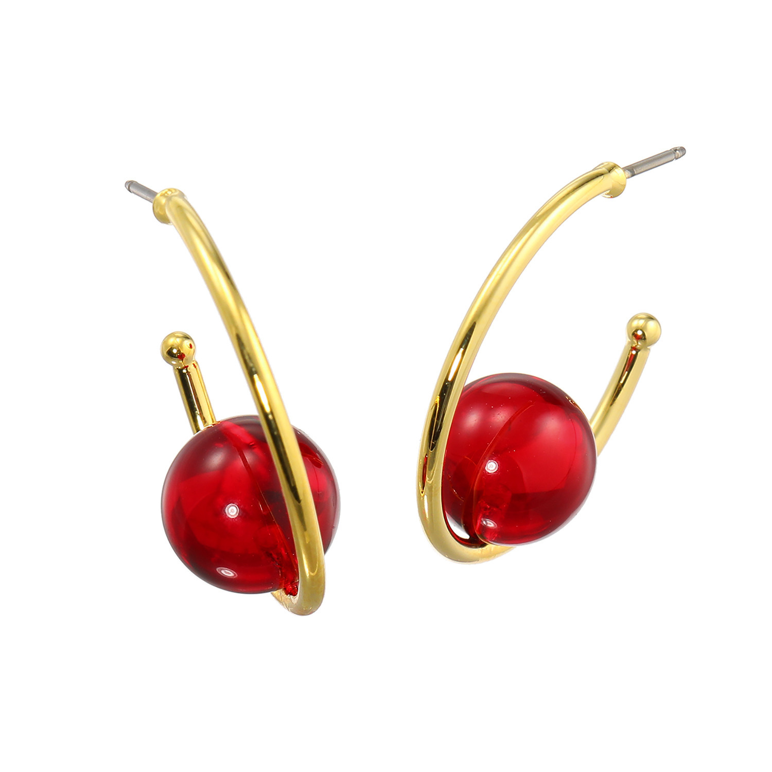 バイ　ネイチャー 琥珀 フープピアス