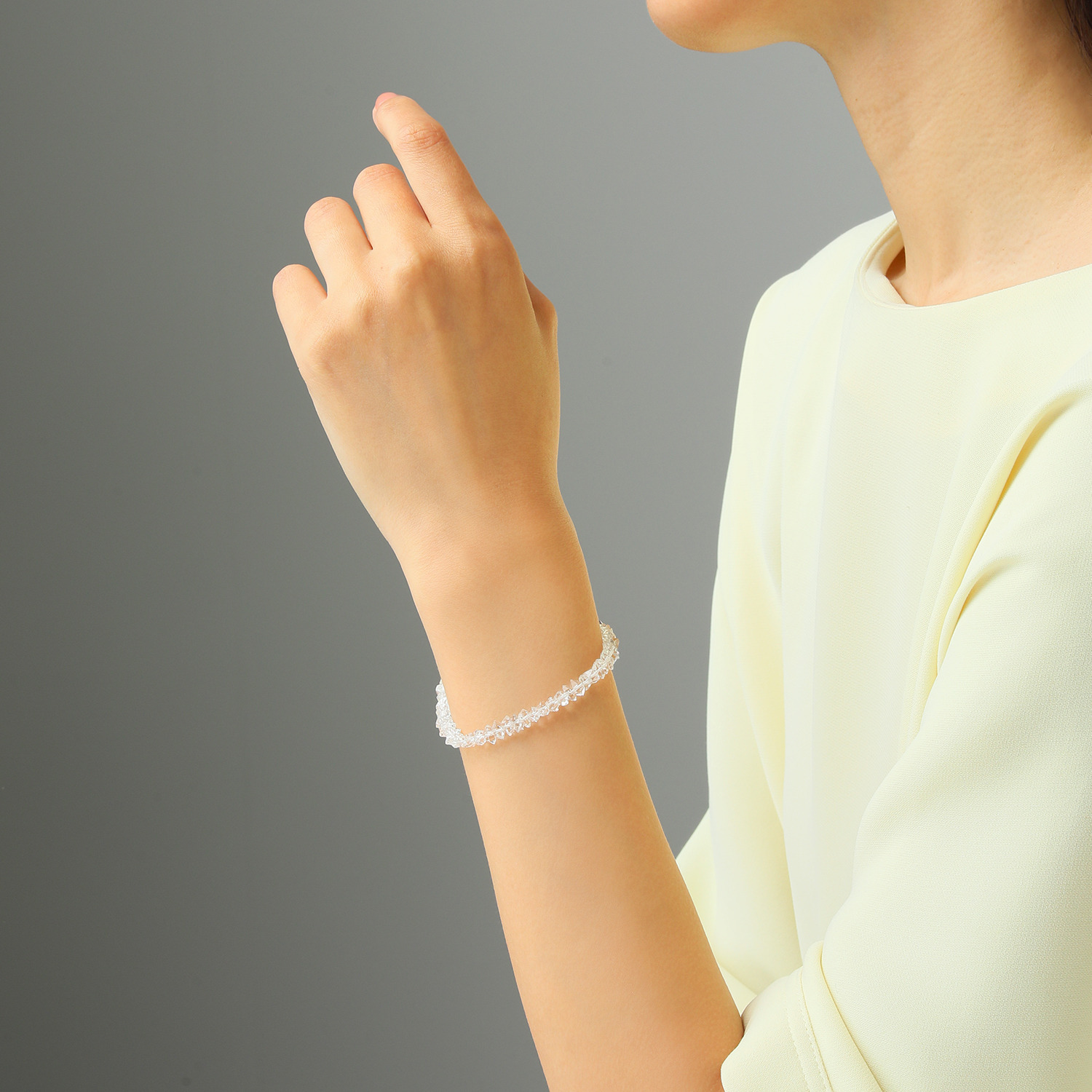 イーシア シルバー ハーキマーダイヤモンド ロッククリスタルクォーツ ブレスレット