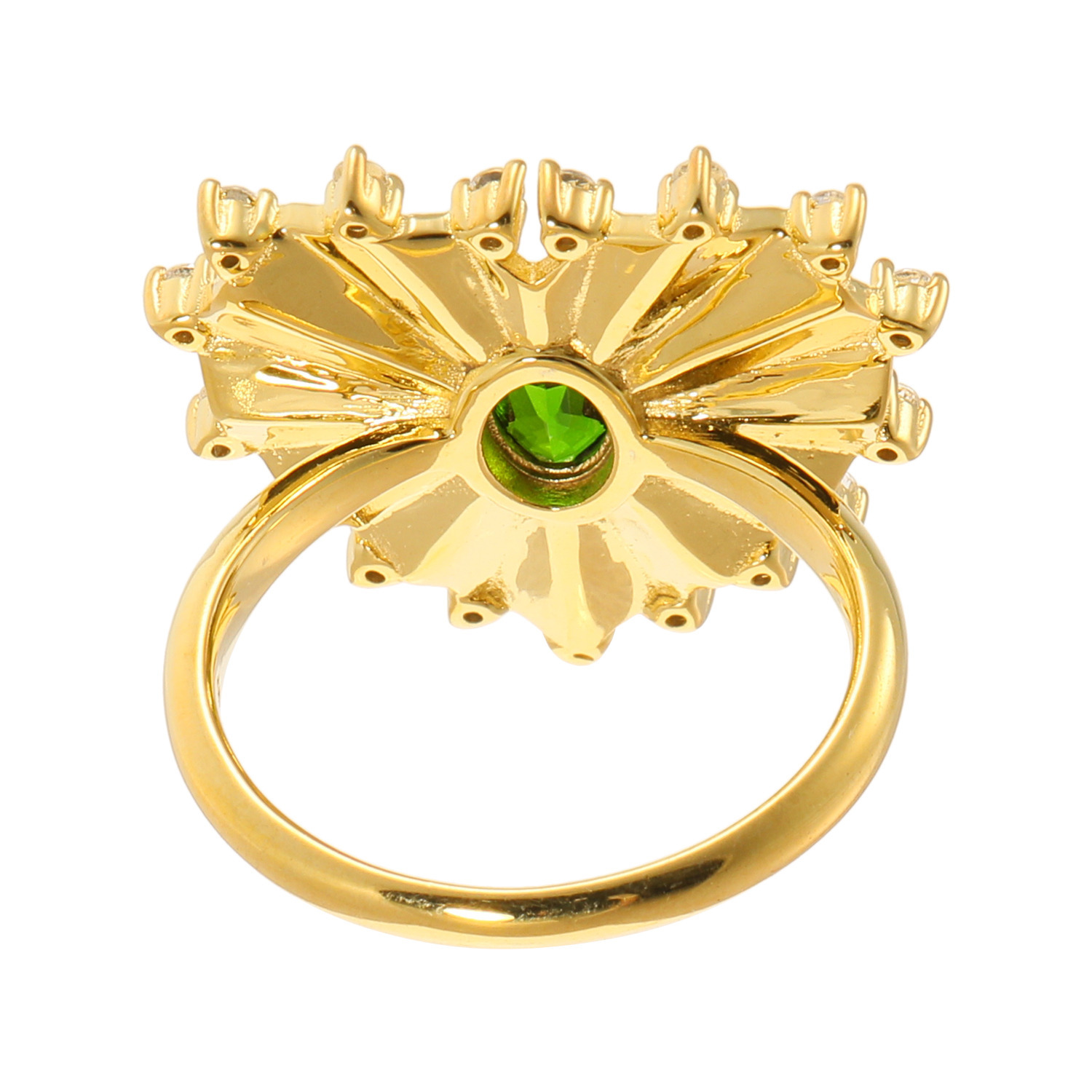 イーシア シルバー クロムダイオプサイト＆ ホワイトトパーズ ハートシェイプリング