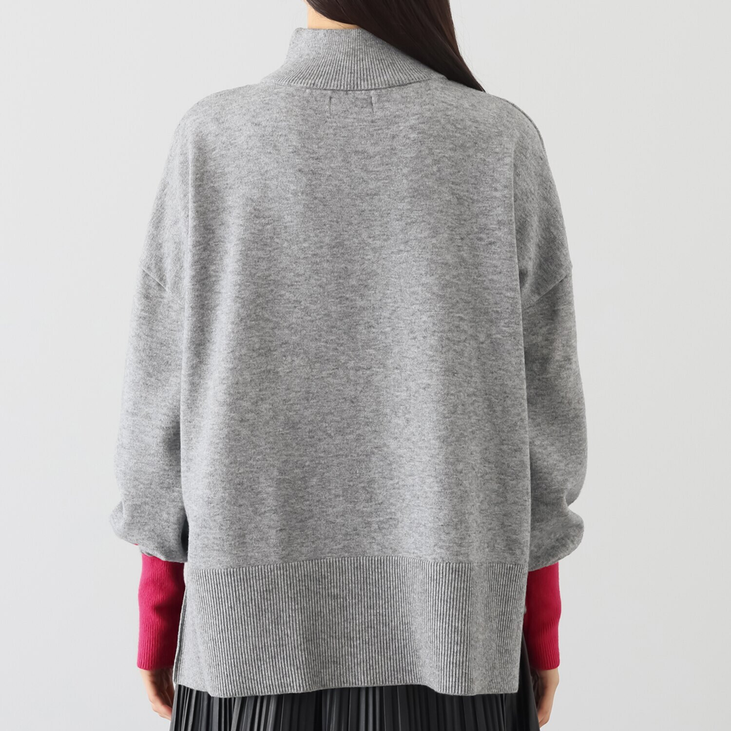 スプーム 配色スリーブ ニットトップス