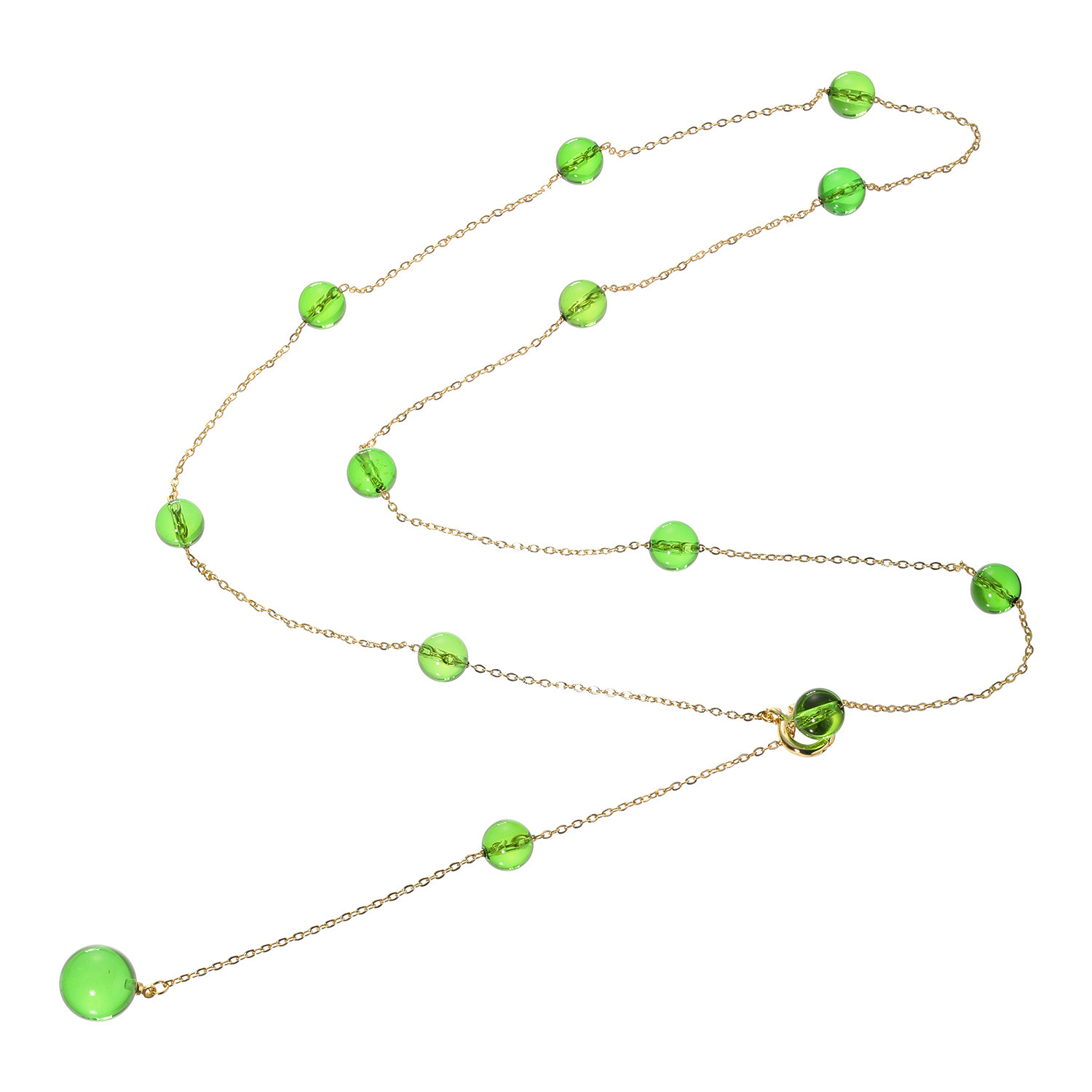 バイ　ネイチャー ステンレス 琥珀 ステーション Ｙ字ロングネックレス