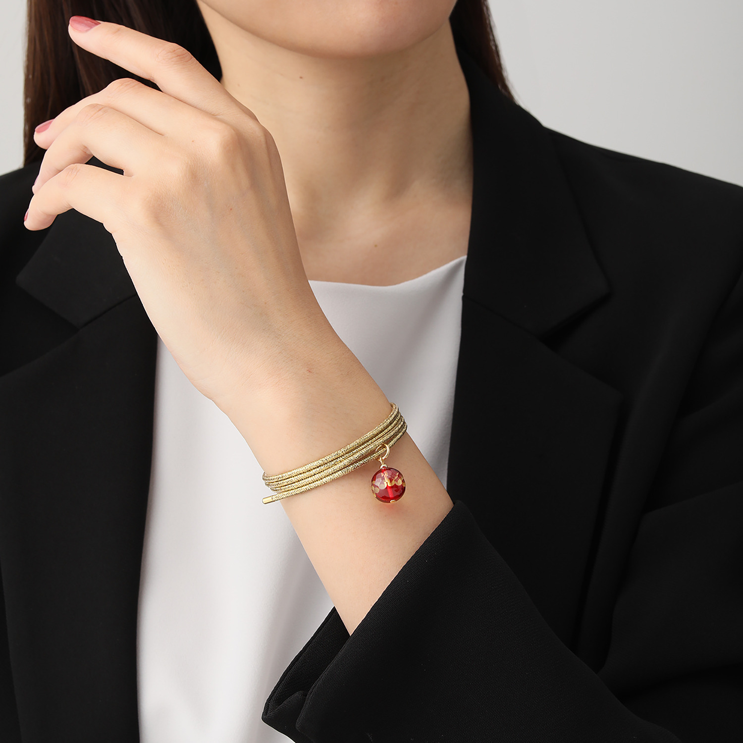 バイ　ネイチャー 琥珀 バイカラーカッティング オールマグネット コードペンダント