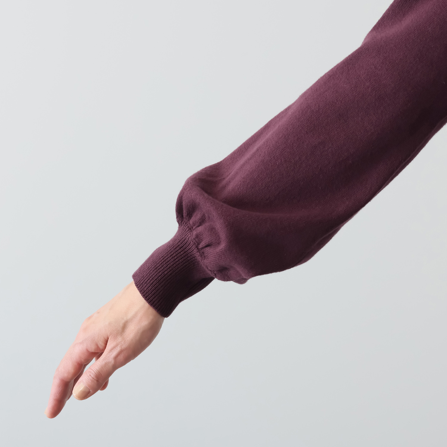 スピンブルー 贅沢な超長綿ブレンド！ ニット×ジョーゼット レイヤード風 ロングワンピース