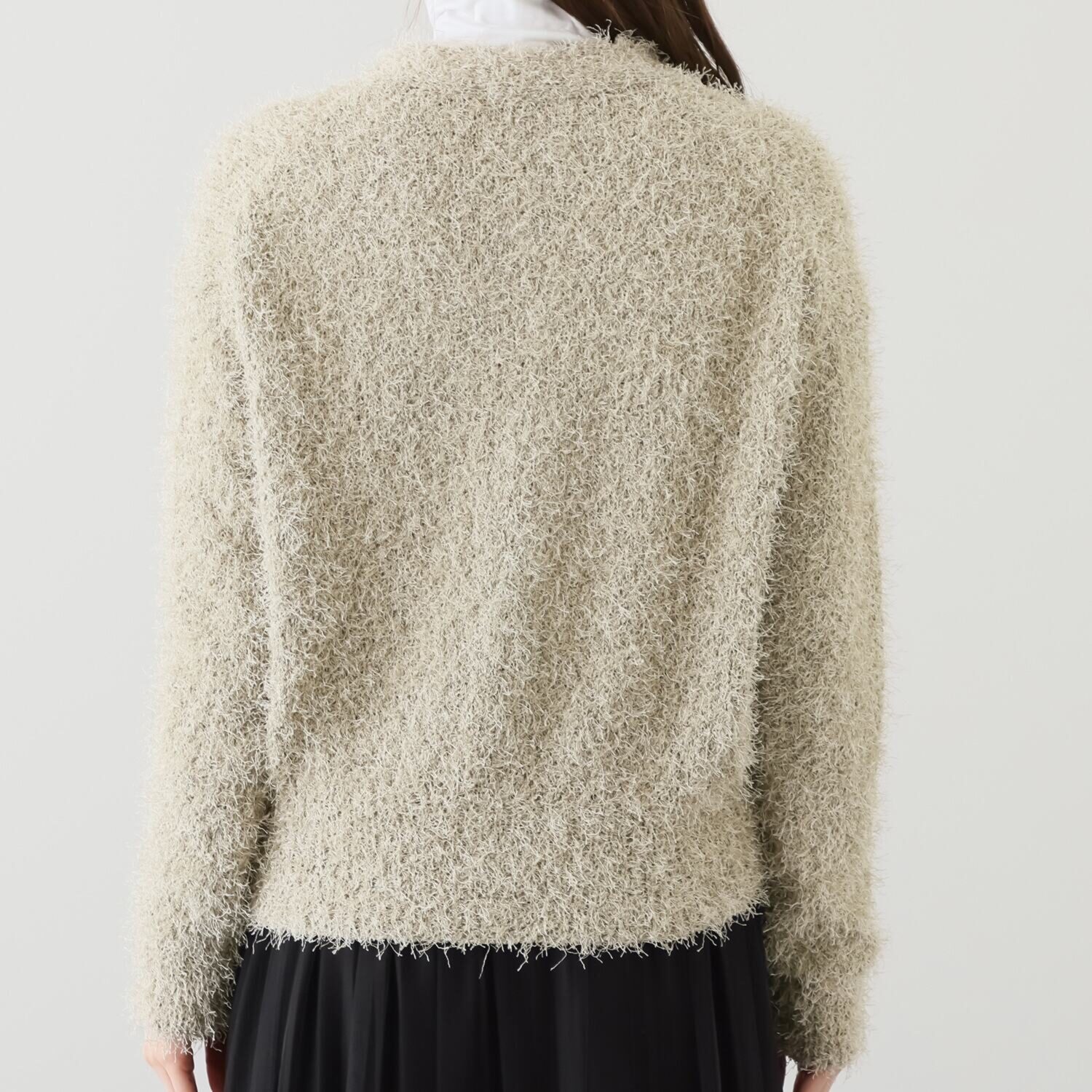 リサリサ ファンシーで大人な フリンジヤーン ニットカーディガン