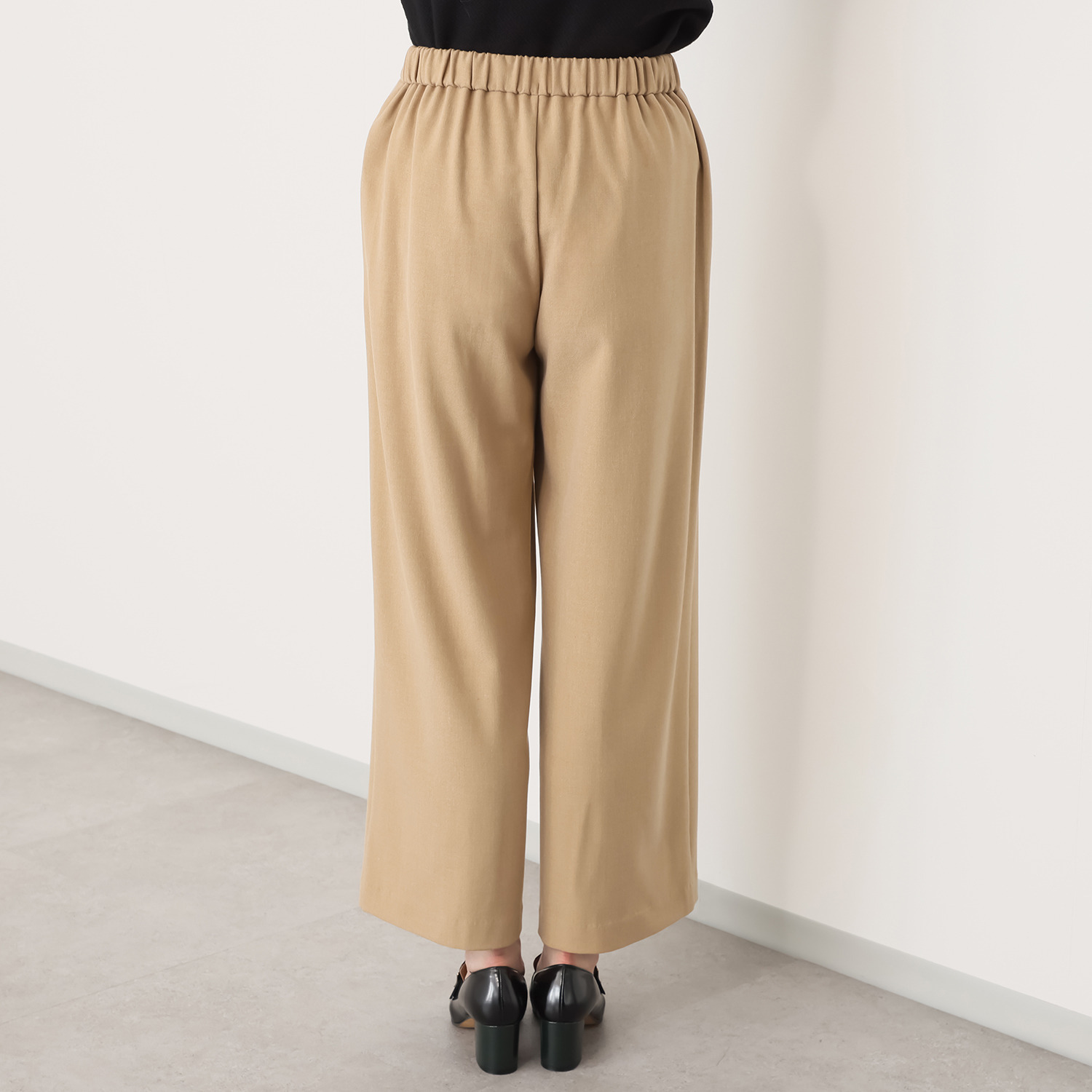 リサリサ コスミカルウォーム 裏起毛 センターピンタック セミワイドパンツ