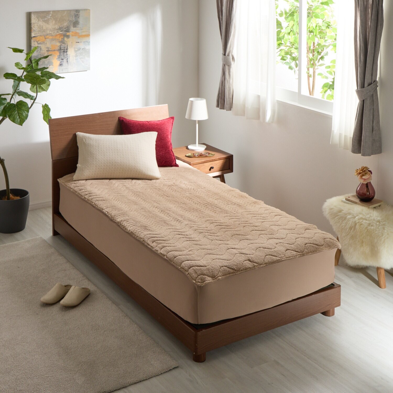 ｎｉｓｈｉｋａｗａ プラスワンで寝心地ＵＰ！ シーツとトッパーを一体化 あたたか＆サラッと快適 シートップ ＜ダブル＞