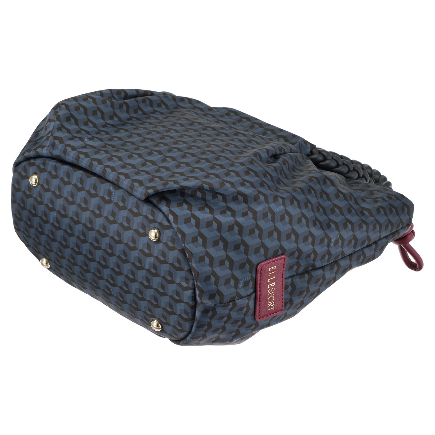 ＥＬＬＥ　ＳＰＯＲＴ はっ水 キューブ柄 ルリエシリーズ メッシュハンドル バスケット