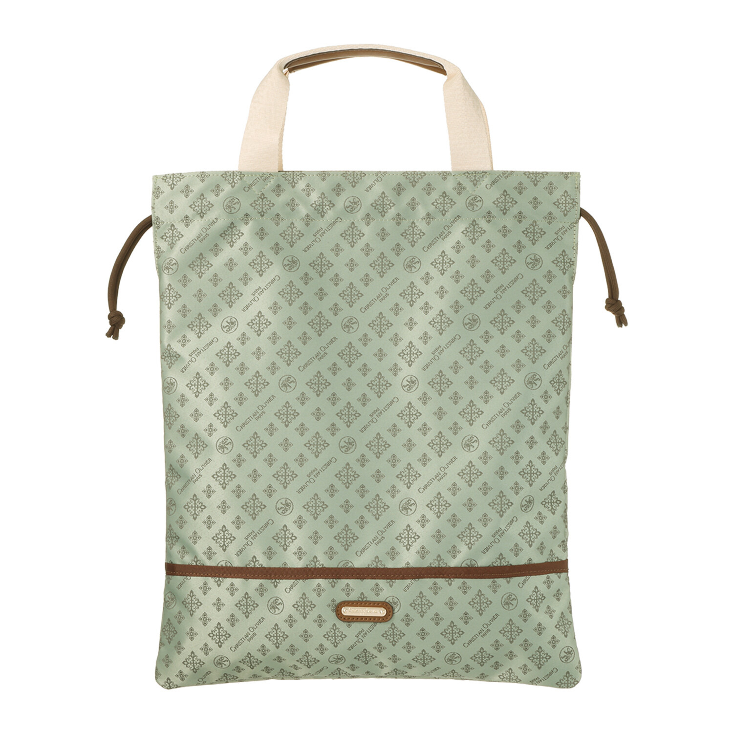 クリスチャン　オリビエ はっ水ジャガード モノグラム柄 軽量巾着式マルチバッグ