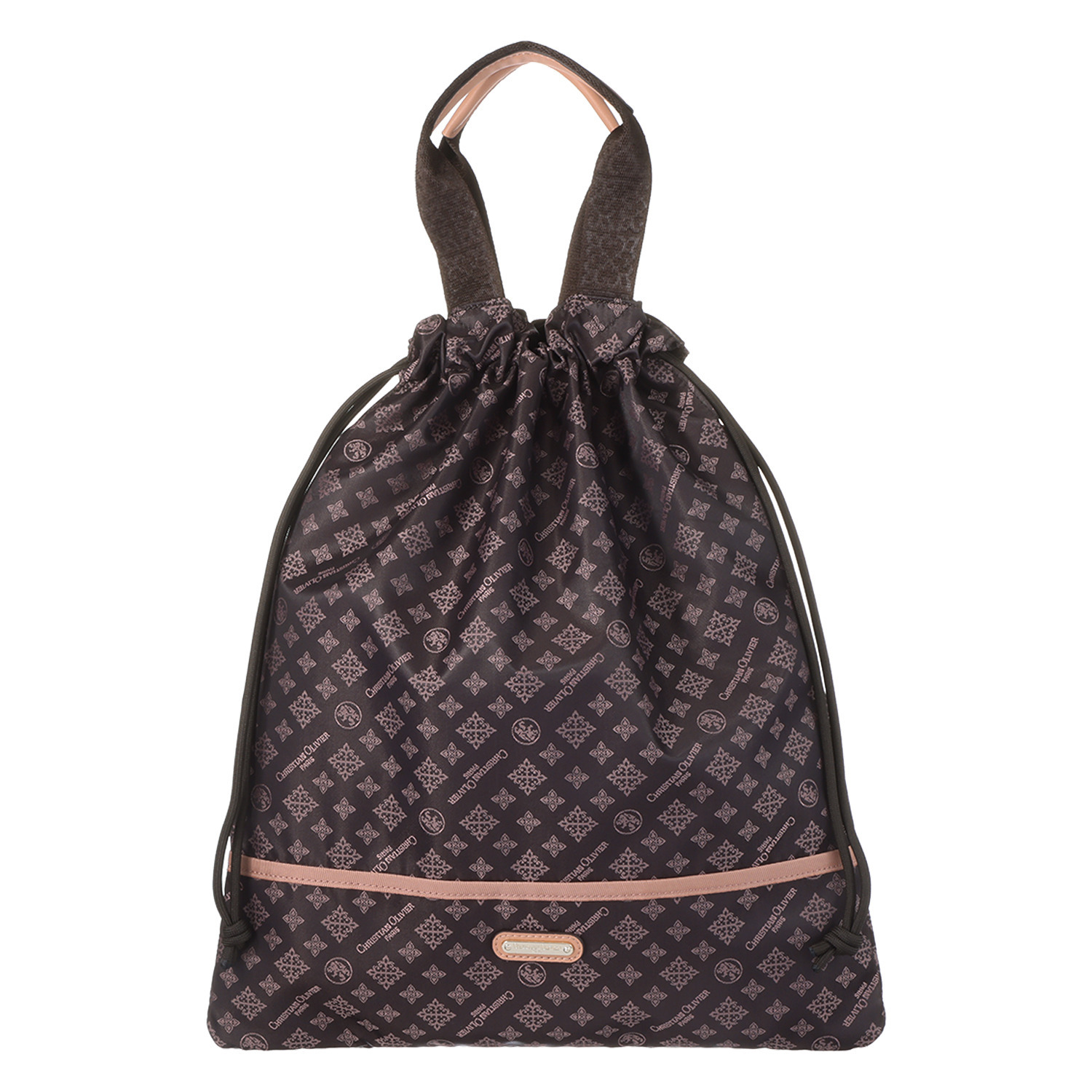 クリスチャン　オリビエ はっ水ジャガード モノグラム柄 軽量巾着式マルチバッグ