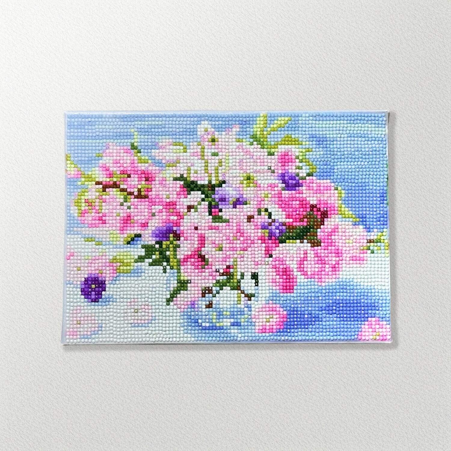 楽しみながら 頭の体操＆達成感を！ ダイヤモンドフィックス 煌めくキャンバスアート コレクション頒布会 “百花繚乱” ＜全４回＞