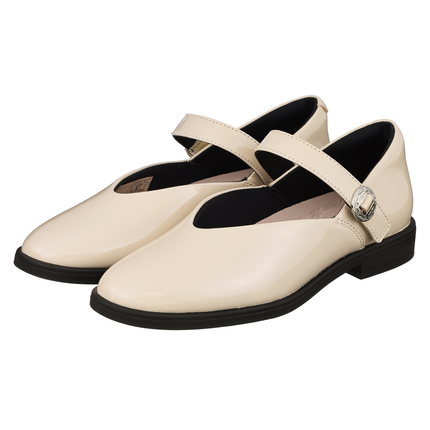 フィオリノ はっ水 ソフト山羊革エナメル 自社開発ソール使用 ストラップシューズ