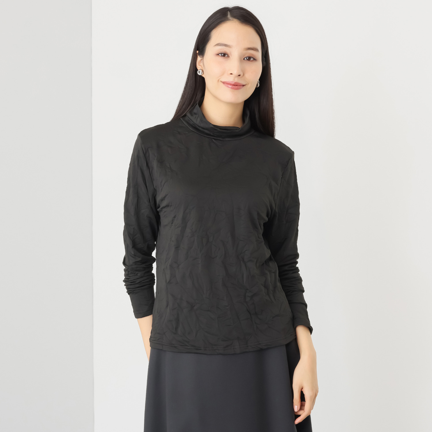 コイビトミサキ シワ加工 裏起毛 インナープルオーバー