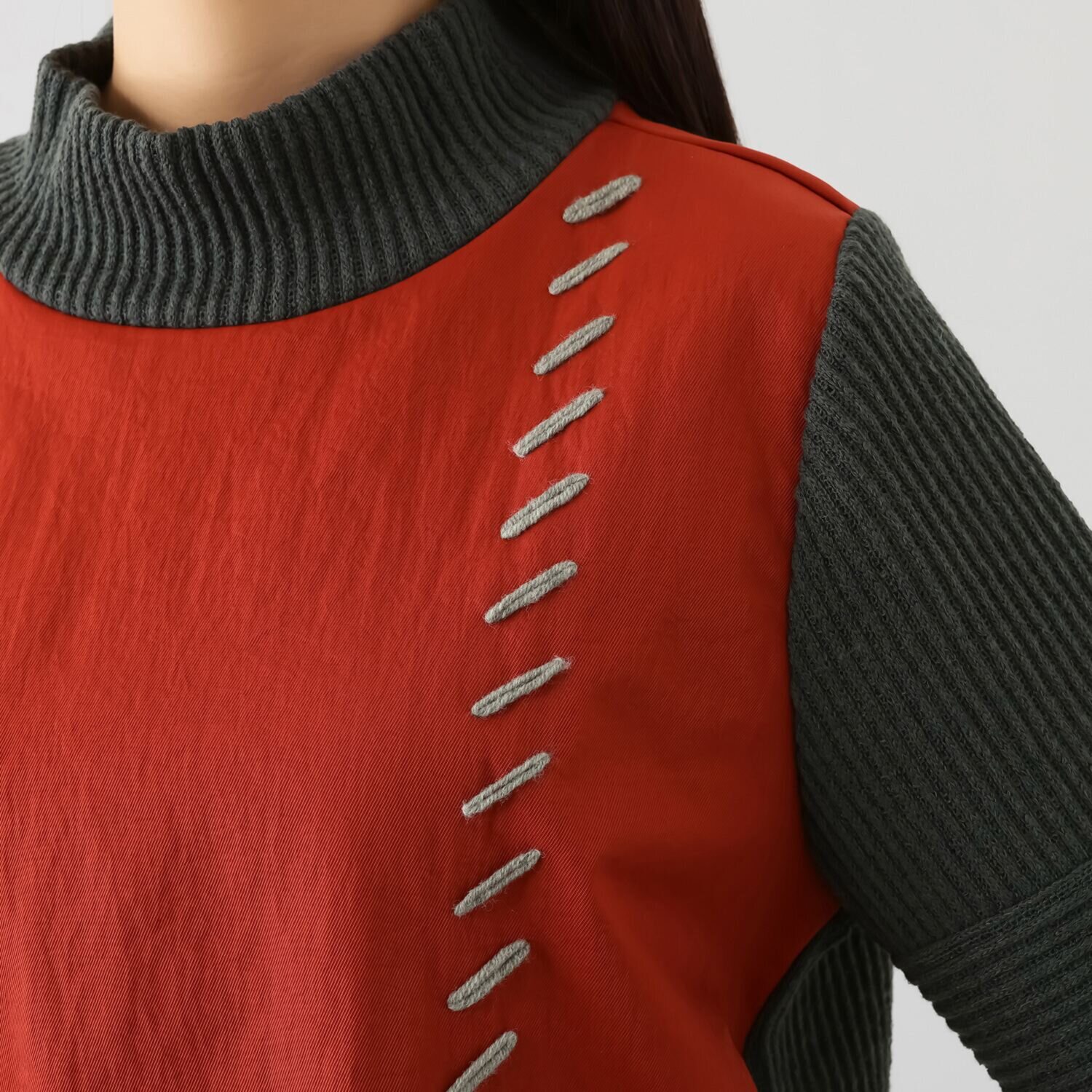 コイビトミサキ 異素材切替 ボアアクセント チュニック