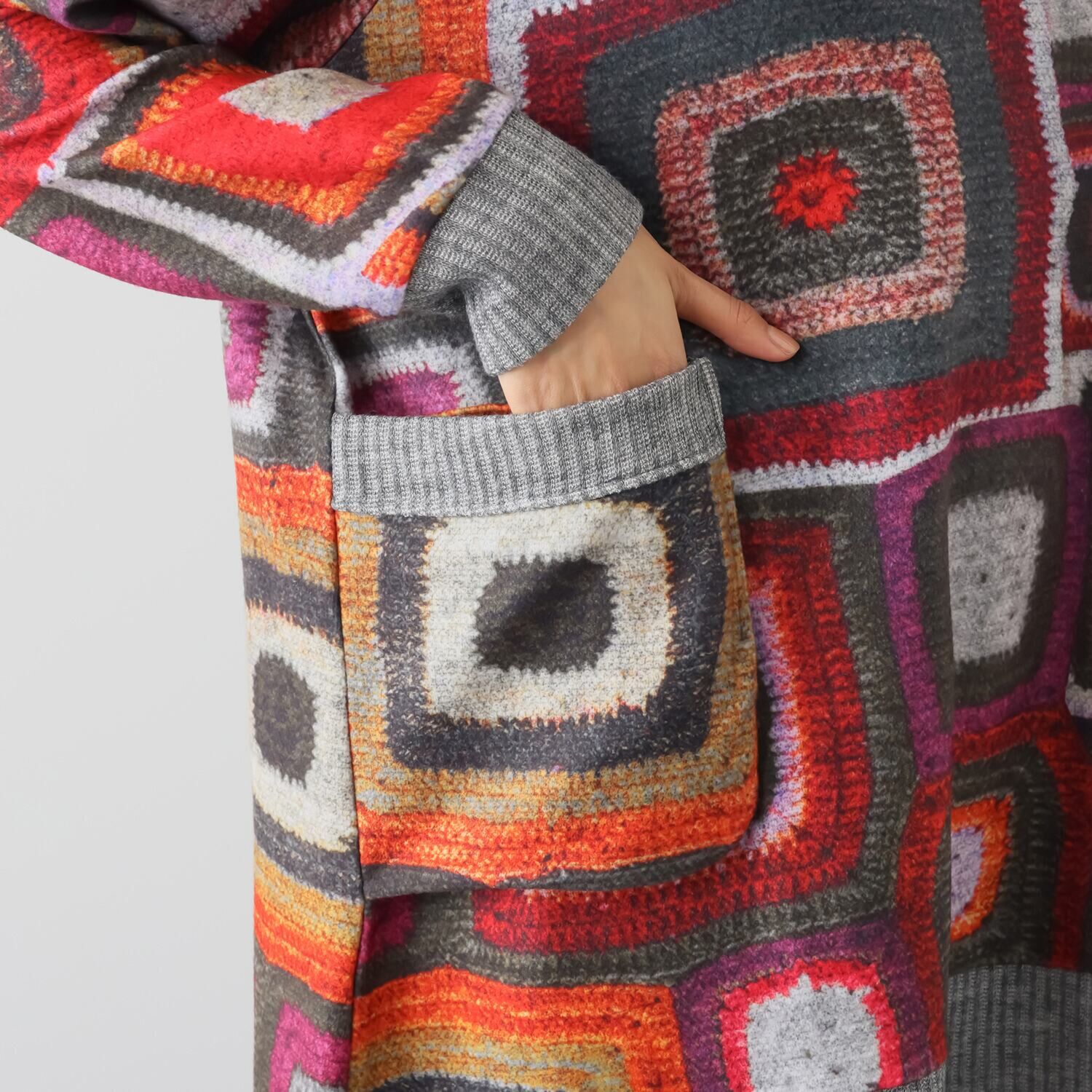 コイビトミサキ リブ切替 スクエアプリント チュニック