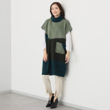 コイビトミサキ フェイクスエード 切替デザイン チュニック