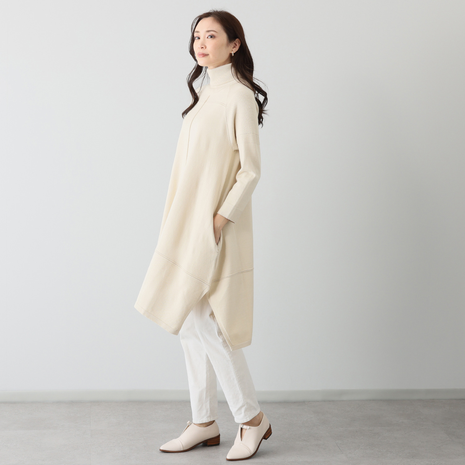 コイビトミサキ 切替デザイン ニットワンピース