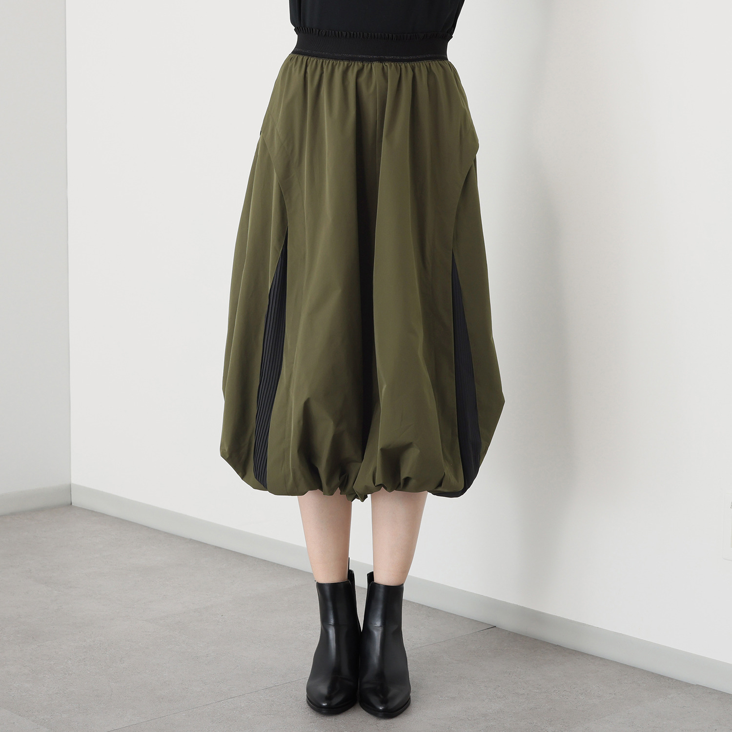 コイビトミサキ 異素材切替 バルーンシルエット スカート