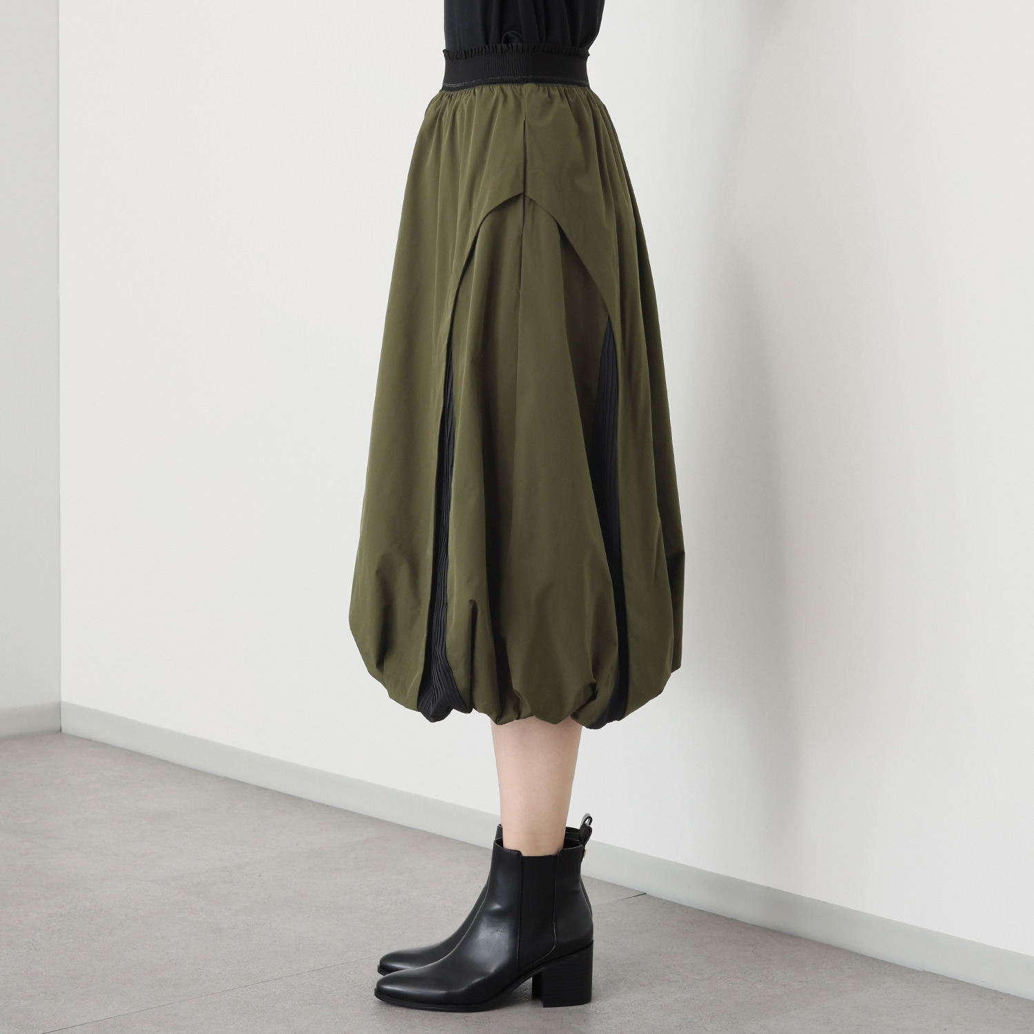 コイビトミサキ 異素材切替 バルーンシルエット スカート