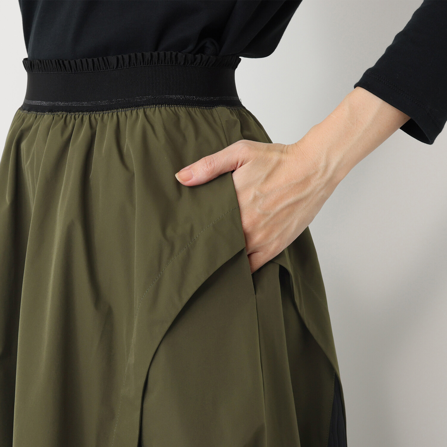 コイビトミサキ 異素材切替 バルーンシルエット スカート