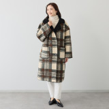コイビトミサキ ブークレ チェック柄コート