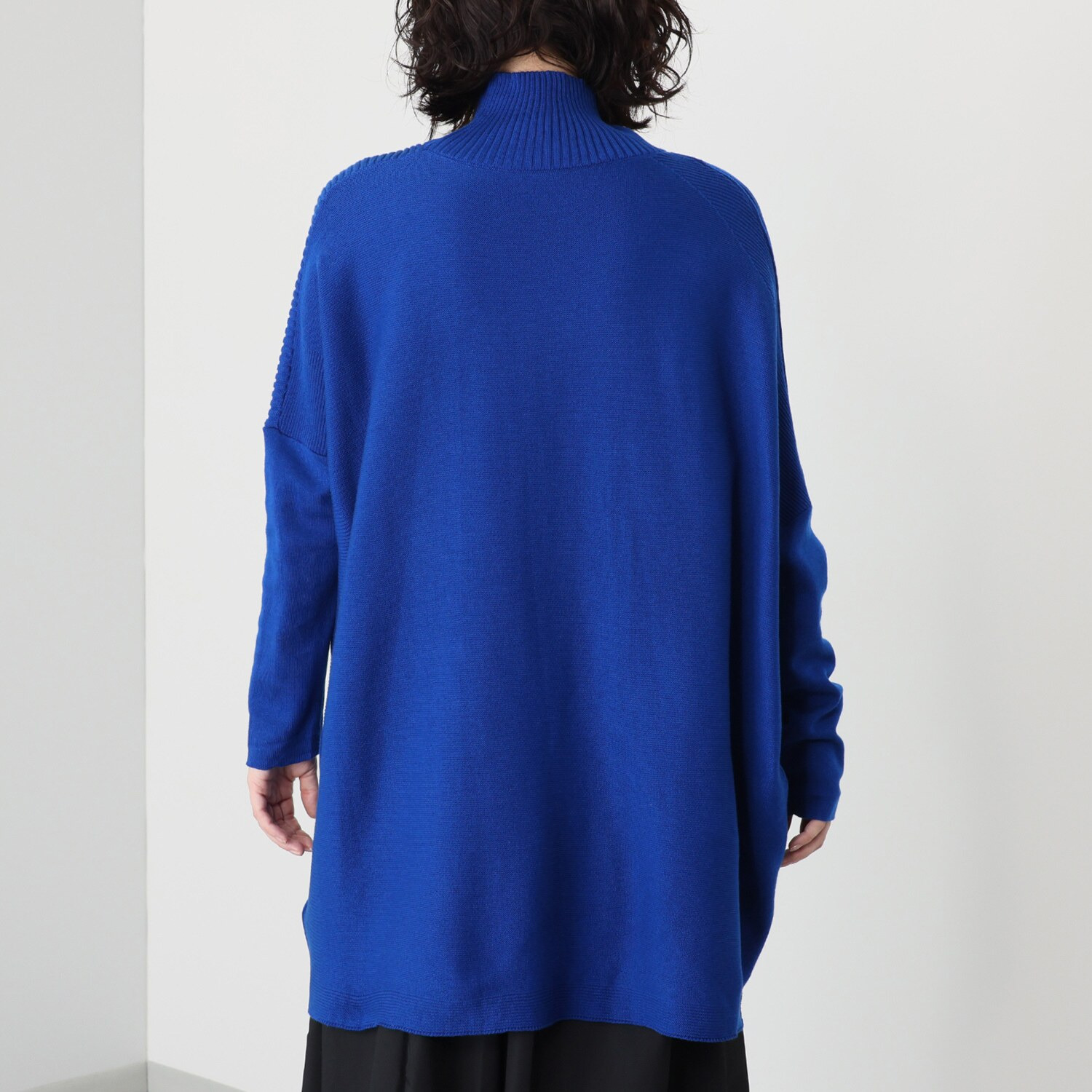 コイビトミサキ アシンメトリーデザイン モアレ リブニットチュニック