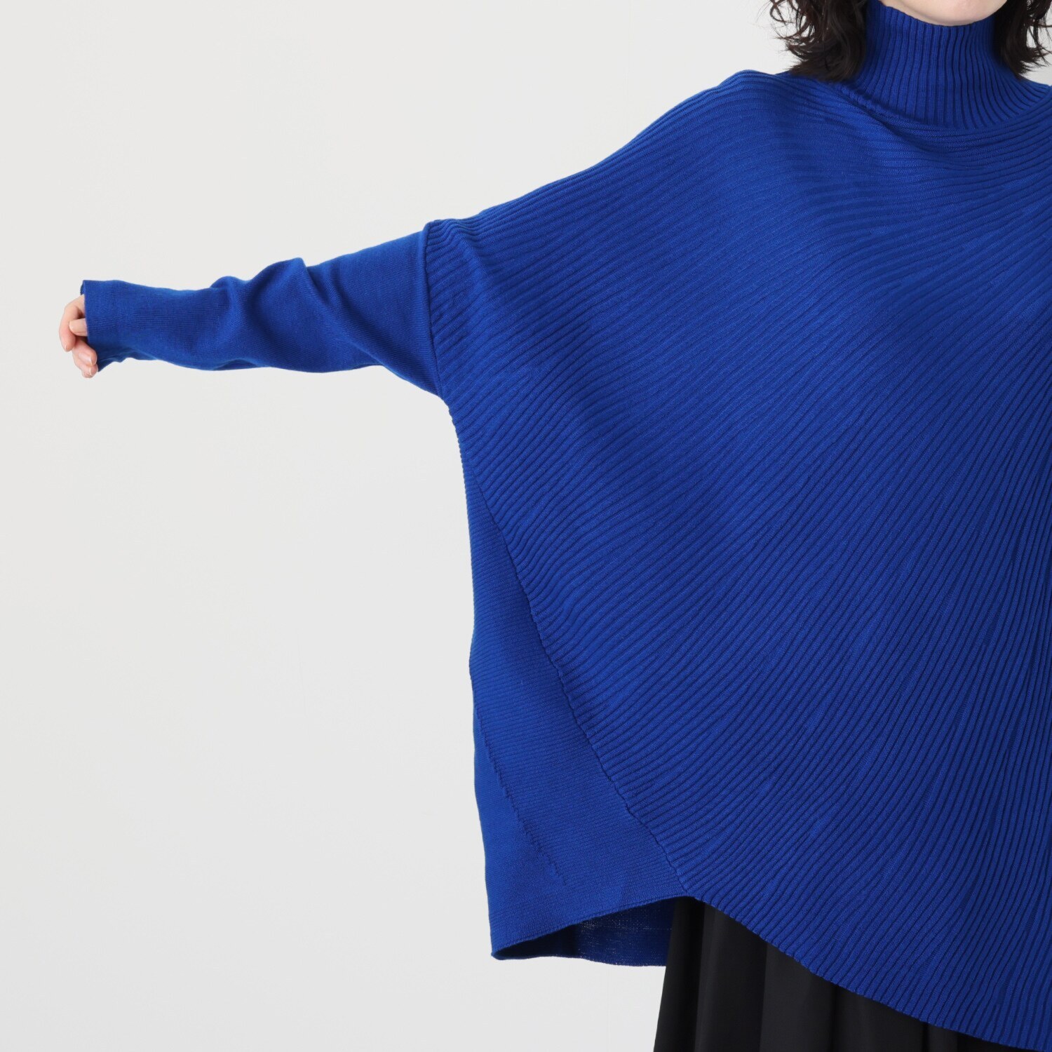 コイビトミサキ アシンメトリーデザイン モアレ リブニットチュニック