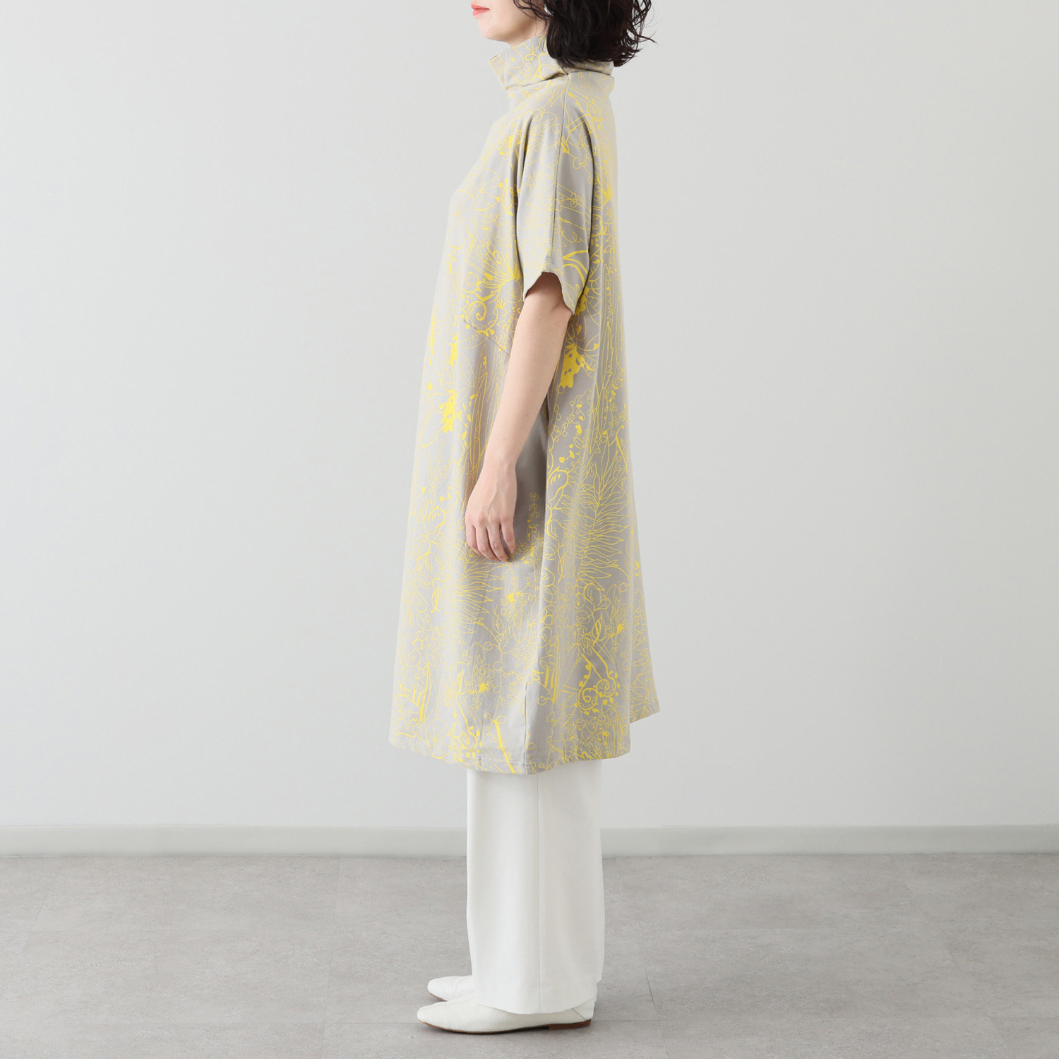 コイビトミサキ ボタニカル柄 プリント ベストチュニック