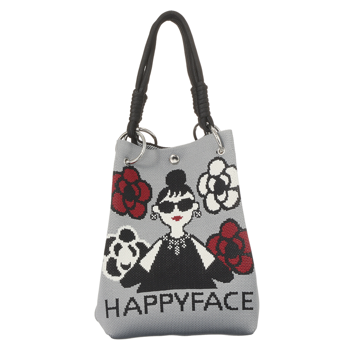 ハッピーフェイス ピコニットトートバッグ “ロゴ”