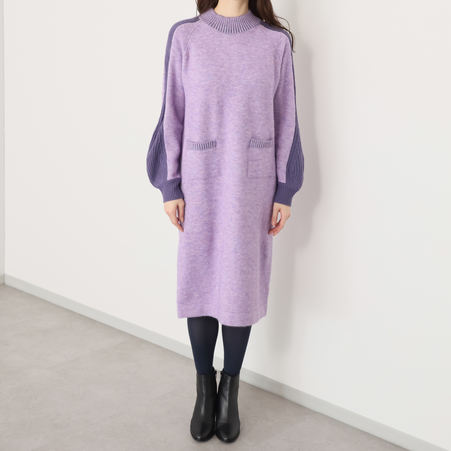 アリュメット 変形スリーブ ワンピース