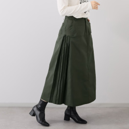 マイ　ジル 高密度ツイル サイドピンタック プリーツ ニューＡラインスカート