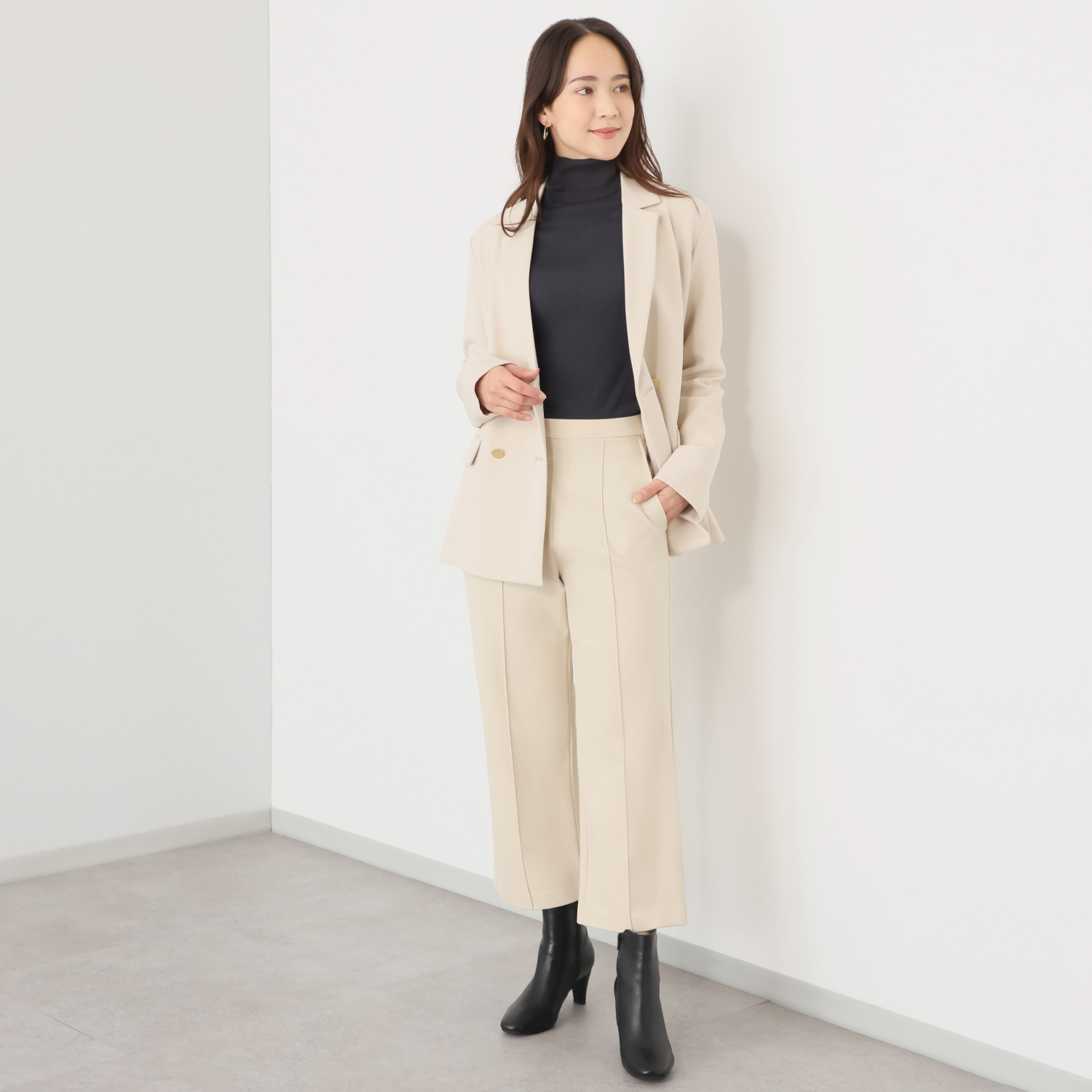 ＡＲＩＫＩ ピンタック 緩やかストレートパンツ ＜股下５８ｃｍ＞＆ 裏起毛プリント ストレートパンツ ＜股下６４ｃｍ＞