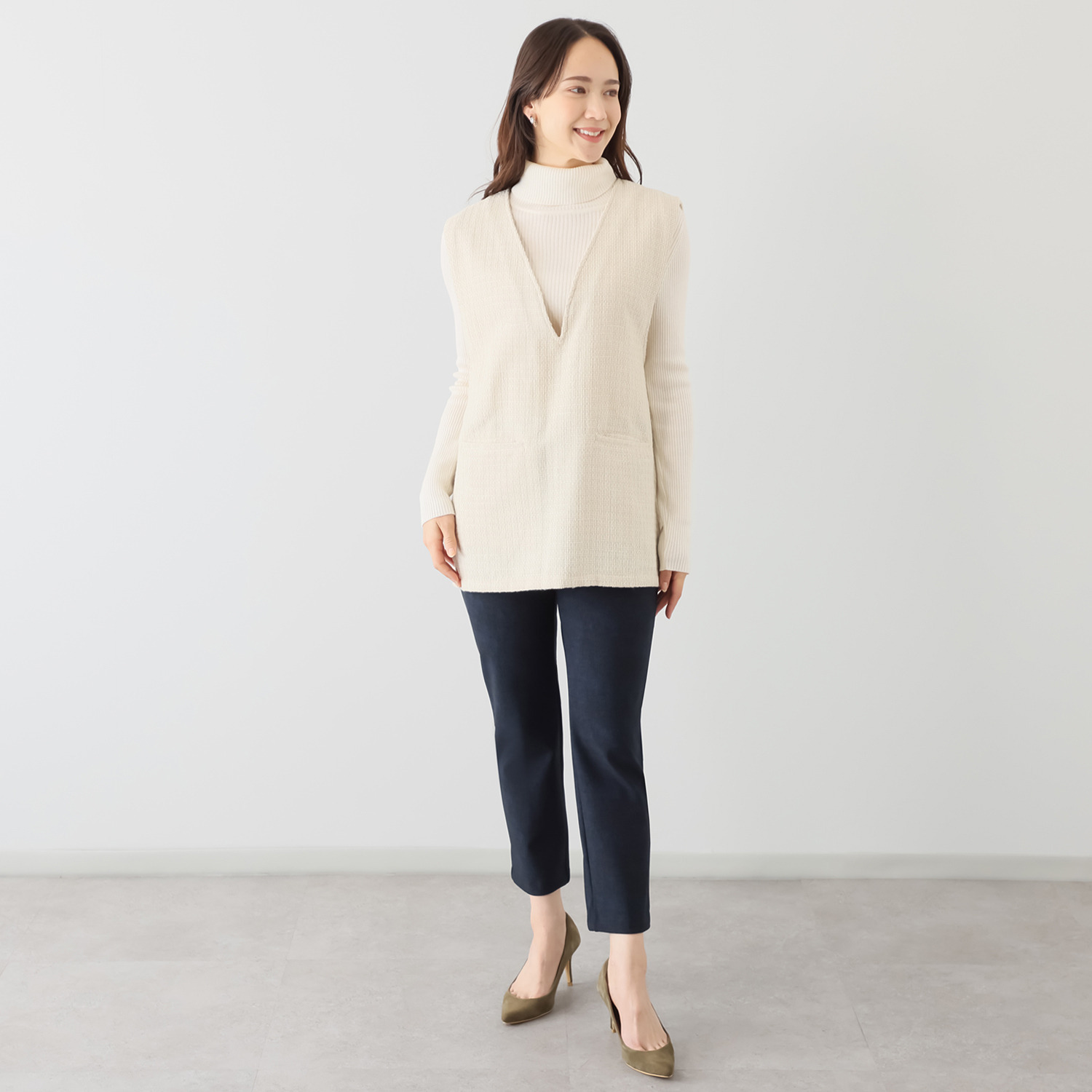 ＡＲＩＫＩ ピンタック 緩やかストレートパンツ ＜股下５８ｃｍ＞＆ 裏起毛プリント ストレートパンツ ＜股下６４ｃｍ＞