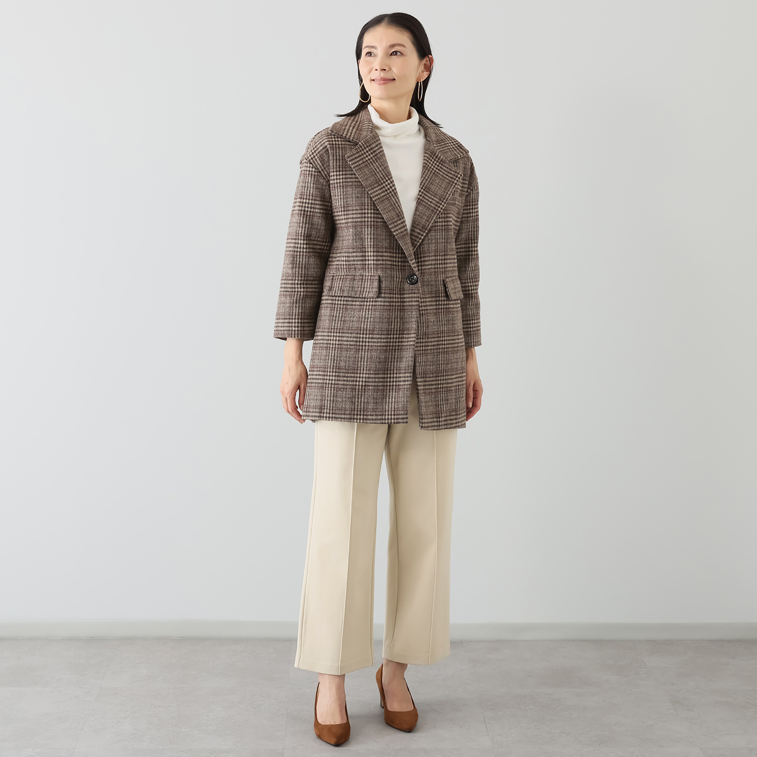 ＡＲＩＫＩ ピンタック 緩やかストレートパンツ ＜股下６６ｃｍ＞＆ 裏起毛プリント ストレートパンツ ＜股下７２ｃｍ＞