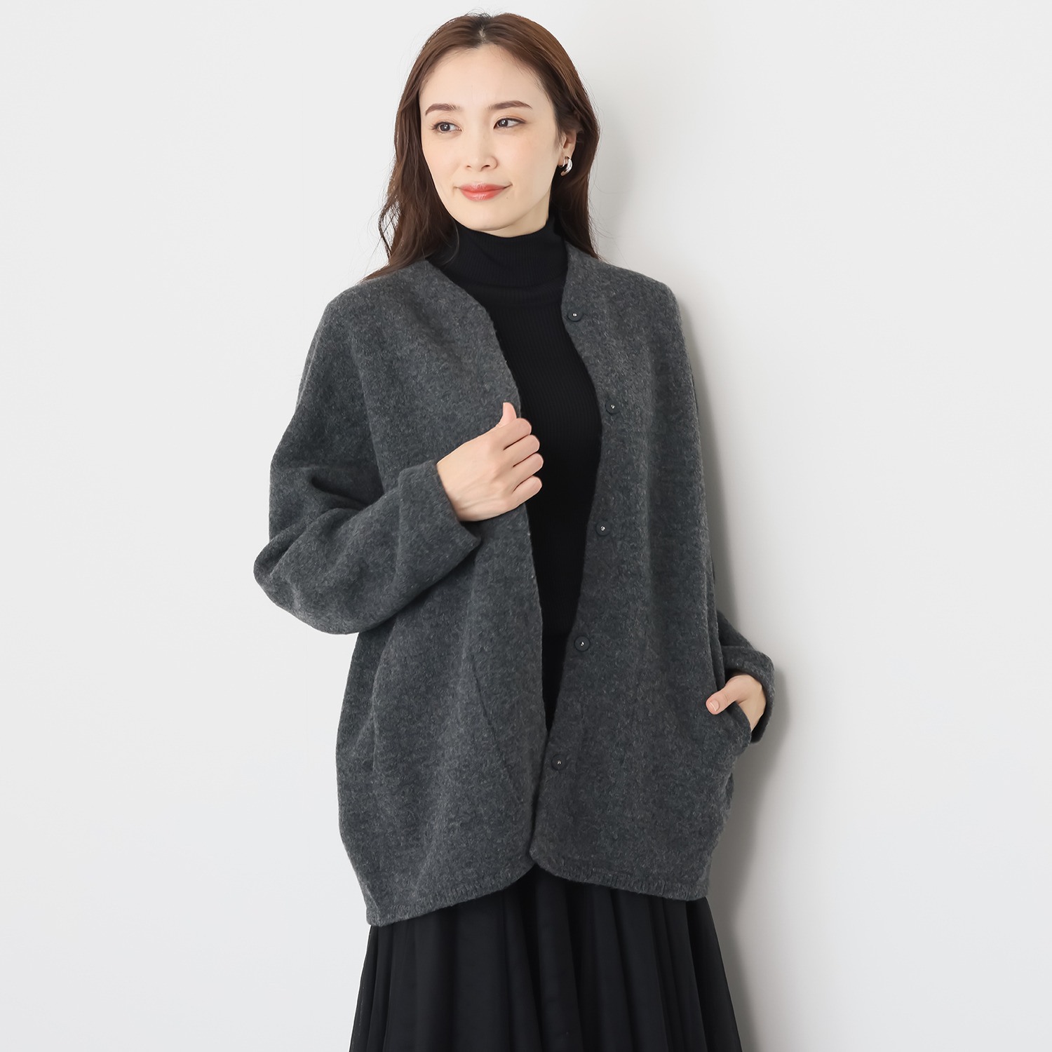 エマキュレイト 日本製 ウール１００％ ホールガーメント（Ｒ） カーディガン