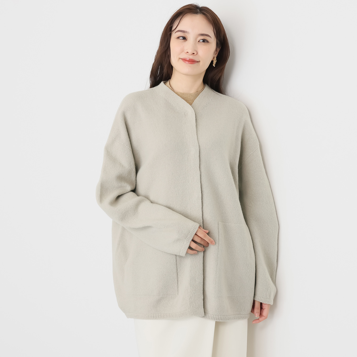 エマキュレイト 日本製 ウール１００％ ホールガーメント（Ｒ） カーディガン