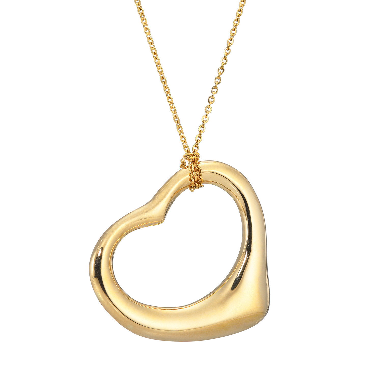 エムイー・ブリランテ １８Ｋハートモティーフ＆ ステンレスチェーン ペンダント ＜Ｌ＞